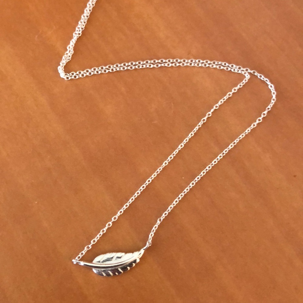 Sterling Silver Feather Necklace